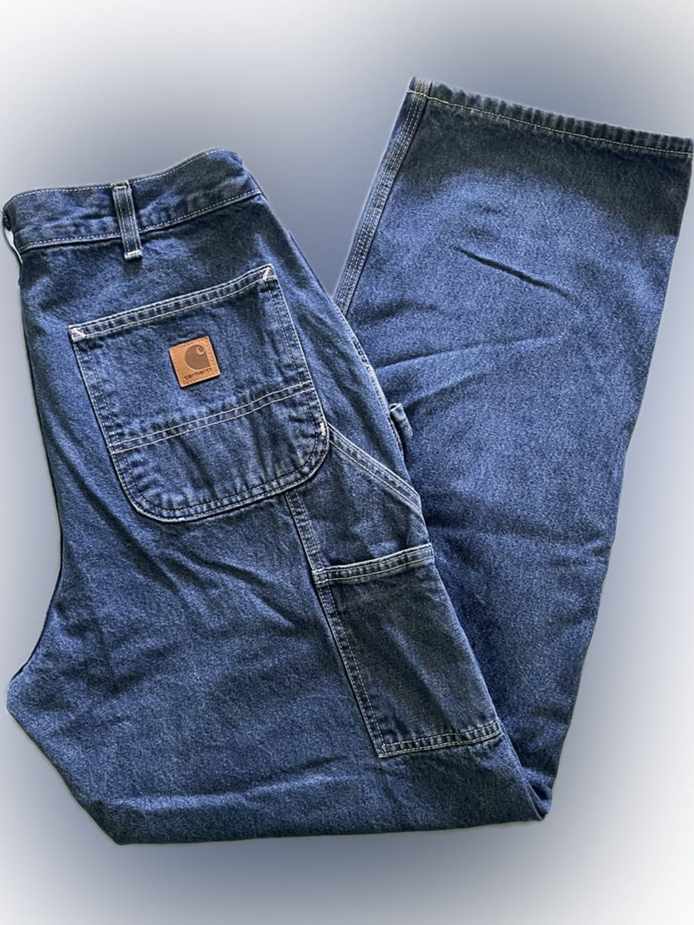 Carhartt Men's Dark Blue Relaxed Carpenter Jeans